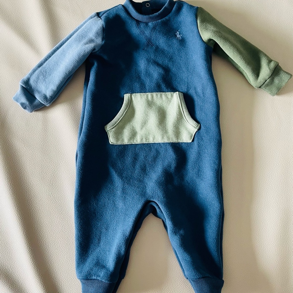 Ralph Lauren Color-Blocked Fleece Coverall